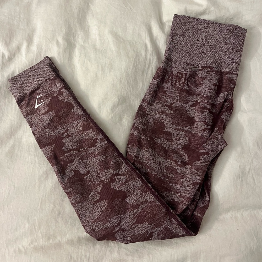 Gymshark Burgundy Adapt Camo Leggings